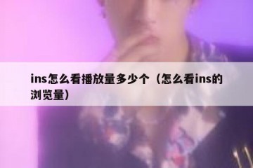 ins怎么看播放量多少个（怎么看ins的浏览量）