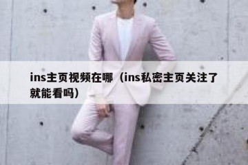 ins主页视频在哪（ins私密主页关注了就能看吗）