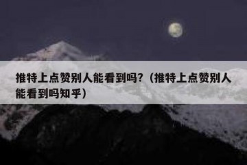 推特上点赞别人能看到吗?（推特上点赞别人能看到吗知乎）
