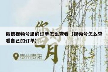 微信视频号里的订单怎么查看（视频号怎么查看自己的订单）