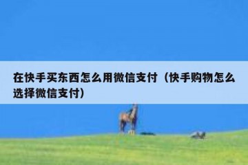 在快手买东西怎么用微信支付（快手购物怎么选择微信支付）