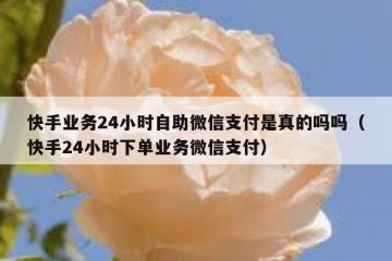 快手业务24小时自助微信支付是真的吗吗（快手24小时下单业务微信支付）