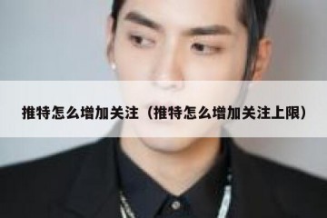 推特怎么增加关注（推特怎么增加关注上限）
