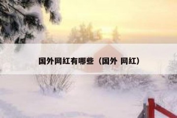 国外网红有哪些（国外 网红）
