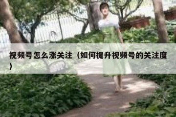 视频号怎么涨关注（如何提升视频号的关注度）