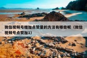 微信视频号增加点赞量的方法有哪些呢（微信视频号点赞加1）