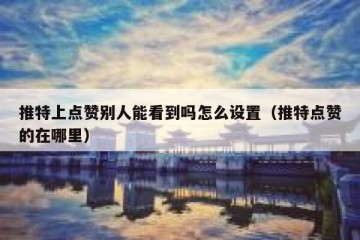 推特上点赞别人能看到吗怎么设置（推特点赞的在哪里）