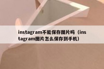 instagram不能保存图片吗（instagram图片怎么保存到手机）