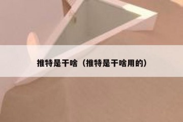 推特是干啥（推特是干啥用的）