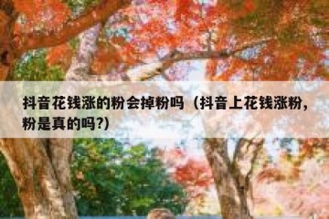 抖音花钱涨的粉会掉粉吗（抖音上花钱涨粉,粉是真的吗?）
