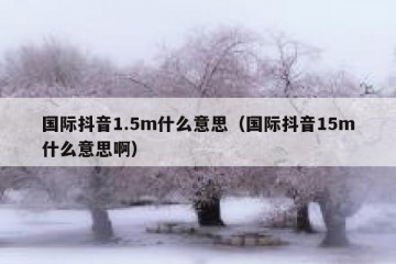 国际抖音1.5m什么意思（国际抖音15m什么意思啊）