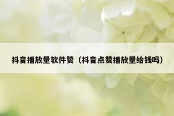 抖音播放量软件赞（抖音点赞播放量给钱吗）