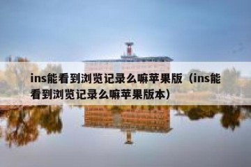 ins能看到浏览记录么嘛苹果版（ins能看到浏览记录么嘛苹果版本）