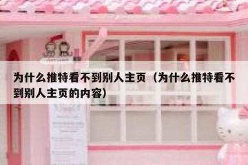 为什么推特看不到别人主页（为什么推特看不到别人主页的内容）