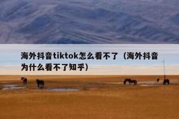 海外抖音tiktok怎么看不了（海外抖音为什么看不了知乎）