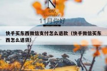 快手买东西微信支付怎么退款（快手微信买东西怎么退货）