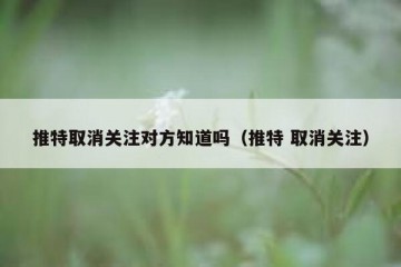 推特取消关注对方知道吗（推特 取消关注）