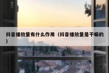 抖音播放量有什么作用（抖音播放量是干嘛的）