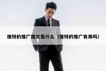 推特的推广推文是什么（推特的推广有用吗）