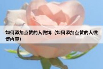 如何添加点赞的人微博（如何添加点赞的人微博内容）