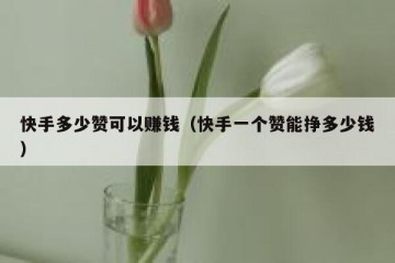 快手多少赞可以赚钱（快手一个赞能挣多少钱）
