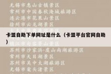 卡盟自助下单网址是什么（卡盟平台官网自助）