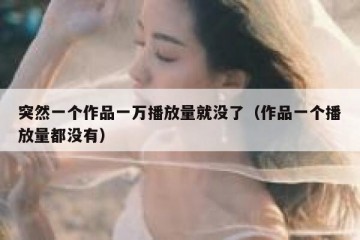 突然一个作品一万播放量就没了（作品一个播放量都没有）