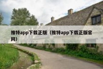 推特app下载正版（推特app下载正版官网）