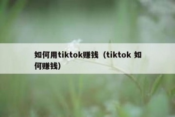 如何用tiktok赚钱（tiktok 如何赚钱）