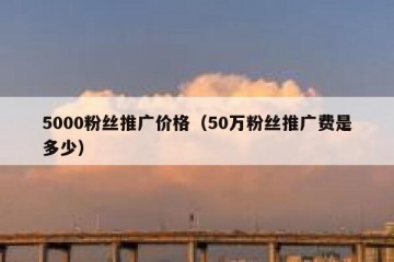 5000粉丝推广价格（50万粉丝推广费是多少）
