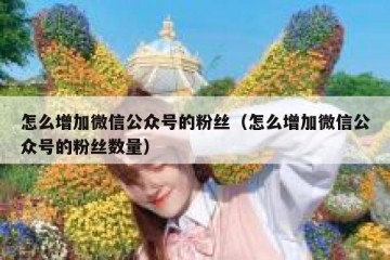 怎么增加微信公众号的粉丝（怎么增加微信公众号的粉丝数量）