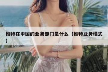 推特在中国的业务部门是什么（推特业务模式）
