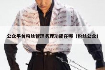 公众平台粉丝管理务理功能在哪（粉丝公众）