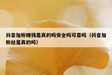 抖音加粉赚钱是真的吗安全吗可靠吗（抖音加粉丝是真的吗）