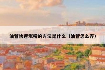 油管快速涨粉的方法是什么（油管怎么弄）