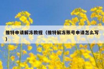 推特申请解冻教程（推特解冻账号申请怎么写）