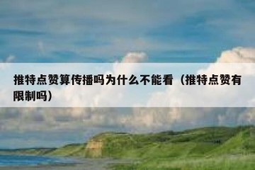 推特点赞算传播吗为什么不能看（推特点赞有限制吗）