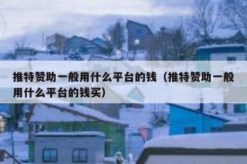 推特赞助一般用什么平台的钱（推特赞助一般用什么平台的钱买）
