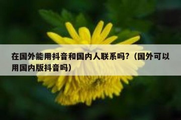 在国外能用抖音和国内人联系吗?（国外可以用国内版抖音吗）