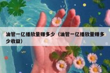 油管一亿播放量赚多少（油管一亿播放量赚多少收益）