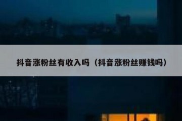 抖音涨粉丝有收入吗（抖音涨粉丝赚钱吗）