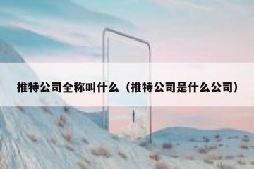 推特公司全称叫什么（推特公司是什么公司）