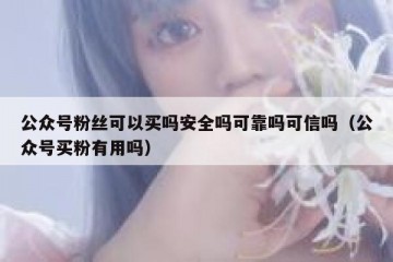 公众号粉丝可以买吗安全吗可靠吗可信吗（公众号买粉有用吗）
