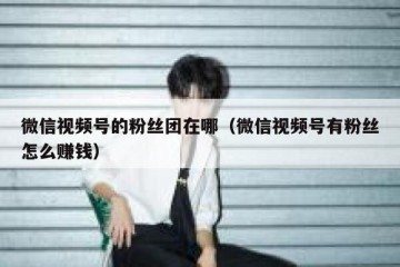 微信视频号的粉丝团在哪（微信视频号有粉丝怎么赚钱）