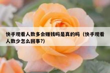 快手观看人数多会赚钱吗是真的吗（快手观看人数少怎么回事?）