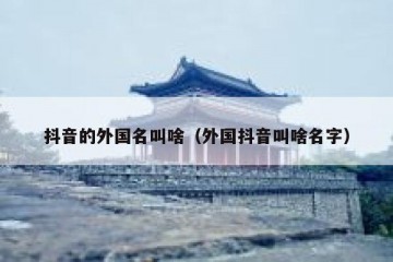 抖音的外国名叫啥（外国抖音叫啥名字）