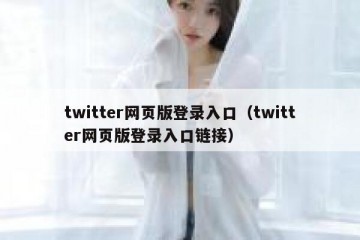twitter网页版登录入口（twitter网页版登录入口链接）