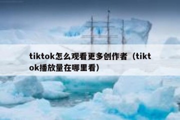 tiktok怎么观看更多创作者（tiktok播放量在哪里看）