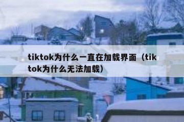 tiktok为什么一直在加载界面（tiktok为什么无法加载）