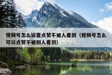 视频号怎么设置点赞不被人看到（视频号怎么可以点赞不被别人看到）